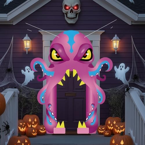 Large Christmas Octopus Door Banner for Kids Party Decorations, Indoor & Outdoor