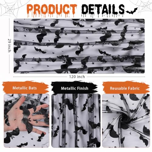 Halloween Black Bat Table Runner 29x120 Inch Fabric Decor - Variation of THIS listing