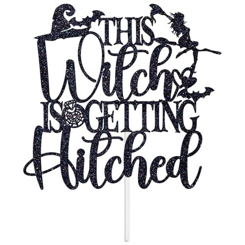 Halloween Witch Wedding Cake Topper - Spooky Bridal Shower & Bachelorette Decor
