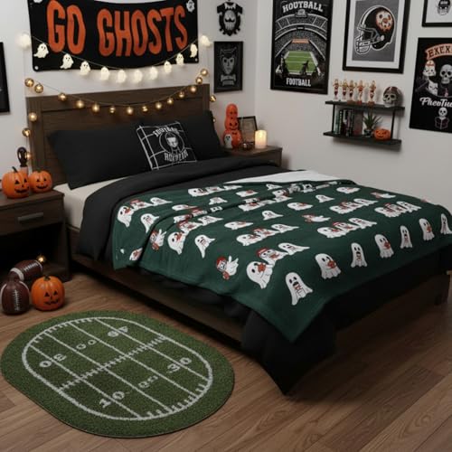 Football Ghost Halloween Throw Blanket - 50x60 Inch Sofa Bed Blanket