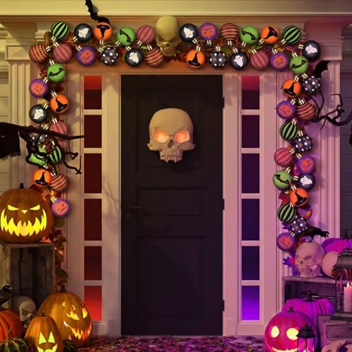 Halloween Ghost Ball Ornaments - 24 Pack, 1.57 Inch Plastic Tree Decorations