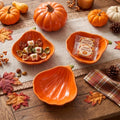 Fall Pumpkin Candy Dish Set - 3 Ceramic Pumpkin Snack Bowls, 11.2oz, Halloween Decor