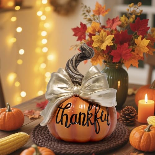 Harvest Pumpkin Duo Thanksgiving Fall Decor - Gather & Thankful Set