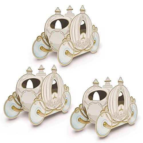 Princess Carriage Centerpieces Set of 3 - Royal Themed Birthday Party Decorations