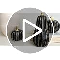 Black & Gold Resin Pumpkin Decorations Set - Halloween & Fall Decor