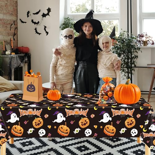 Halloween Tablecloth Set - 3 Pack 54x108 Inch Lovely Halloween Decorations