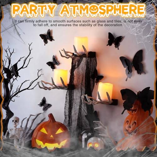 Halloween Gothic Witch's Hand Wall Decorations Set with LED Candles & Spiders