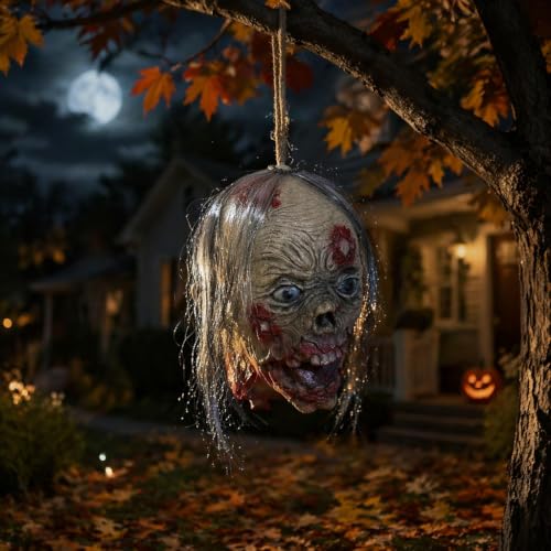 11-Inch Bloody Zombie Severed Head Halloween Decoration Prop