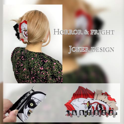 Halloween Hair Clips Set - Spooky Skull Ghost & Water Ghost Designs, 4 Pack