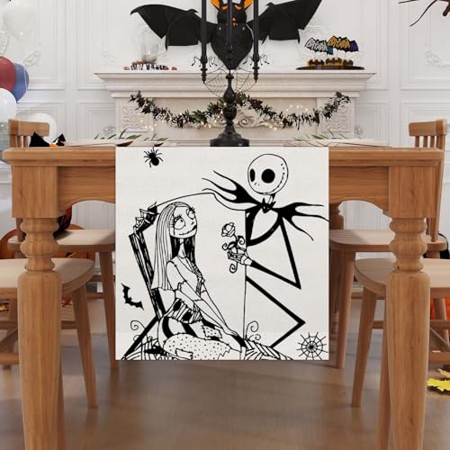 Halloween Table Runner for Home Decor, 13x72 Inches, Reusable Polyester