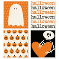 Halloween Ghost Pumpkin Swedish Dishcloths - Reusable Cotton Kitchen Towels - 4 Pack, 7x8 Inch
