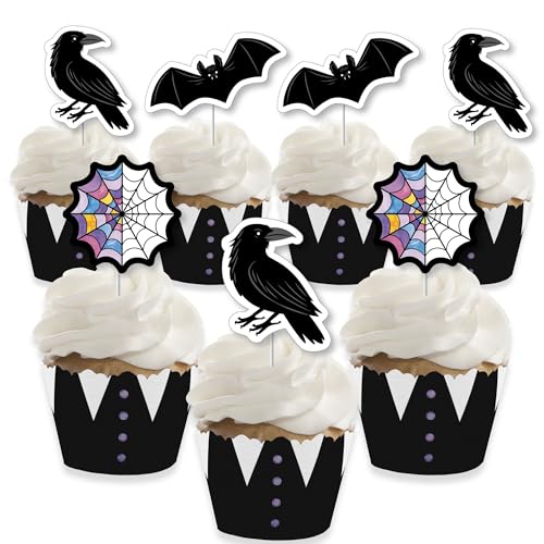 Goth Girl Cupcake Decoration Kit - Halloween or Gothic Party Supplies Set of 24