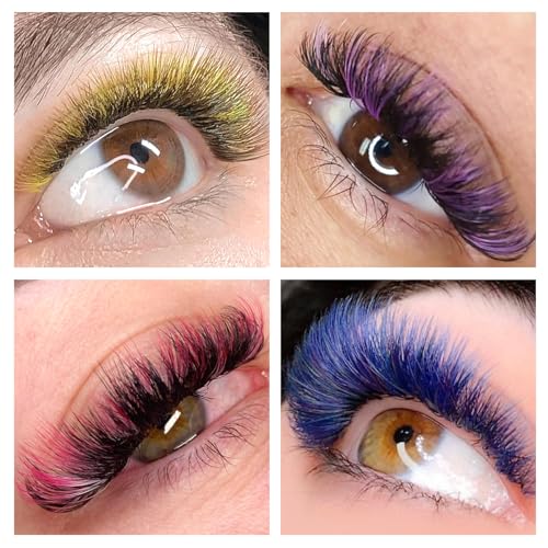 Colored Lash Extensions 17-20mm D Curl 0.07 Purple Gradient Mix - Professional Eyelash Extensions