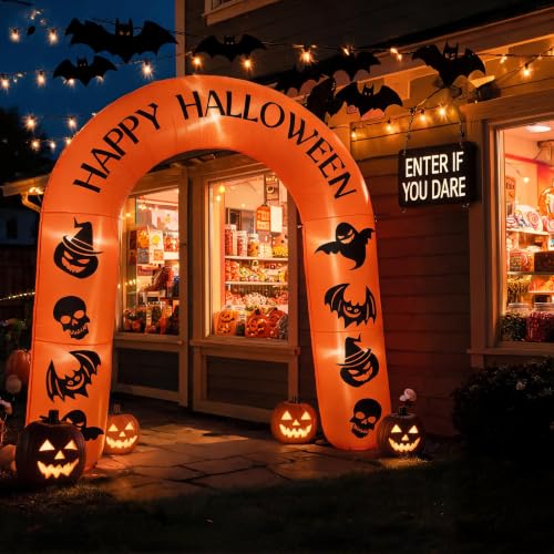 7.5FT Halloween Inflatable Archway with LED Lights - Weatherproof Outdoor Decor
