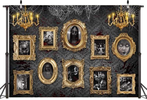 Halloween Haunted Mansion Backdrop Banner 8x6FT Gothic Spooky Photo Booth Decoration - Variation of THIS listing