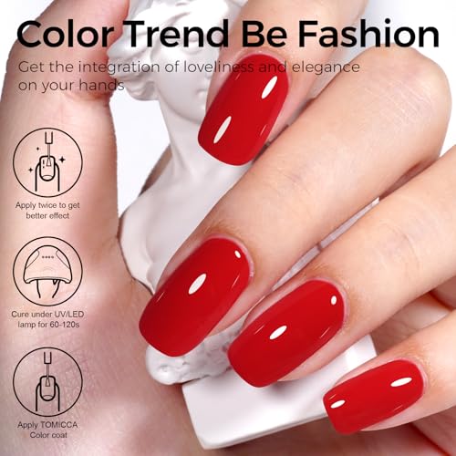 Red Gel Nail Polish 15ml - Long Lasting Soak Off UV LED Manicure - Ruby Red Variation