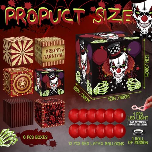 Lighted Halloween Circus Clown Decor Set - Creepy Party Decorations
