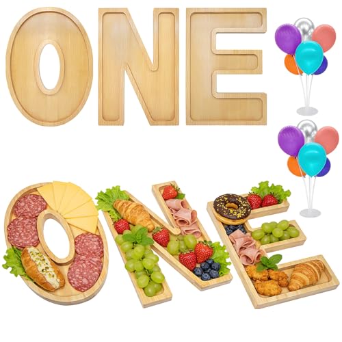 One Letters Charcuterie Board Set - Wooden Food Trays for Celebrations - Variation of THIS listing