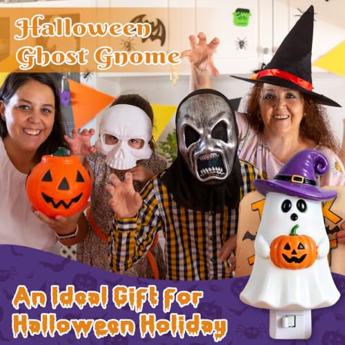 Halloween Ghost Pumpkin Night Light Plug-in - Festive Resin Decor - Variation: Halloween Ghost