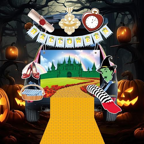 Wizard Halloween Car Decorations Kit for SUV - Trunk or Treat Theme with Backdrop & Accessories - The Wizard Variation