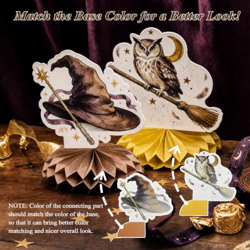 Wizard Honeycomb Centerpieces Set - 12pcs 3D Table Decorations for Parties