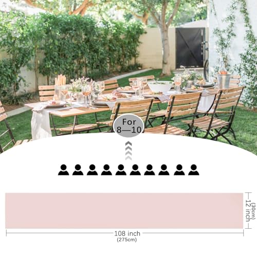 Rose Gold Satin Table Runner 12x108 Inch Pack of 10 - Wedding & Party Decor