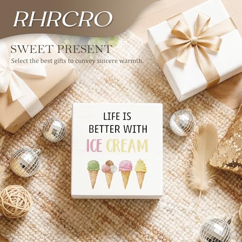 Ice Cream Lover Wooden Sign - Summer Gift Decor for Kitchen & Home