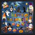 Halloween Window Clings - 9 Sheets, Reusable Cartoon Pumpkin Ghost Gnome Decorations