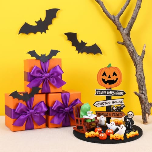 Mini Halloween Frog Desk Decor Set - Funny Resin Office & Home Figurines