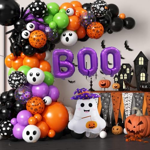 Halloween Balloon Arch Kit with Foil & Latex Balloons for Party Decorations