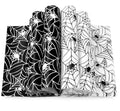 Halloween Wax Paper Wraps - Black & White Spider Web Design, 100 Pack, 9.8x8.3 inches, Waterproof & Oil-Proof Food Liners, Party Decor