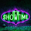 Show Time Neon Sign - Dimmable Halloween Neon Lights - Gothic Wall Decor