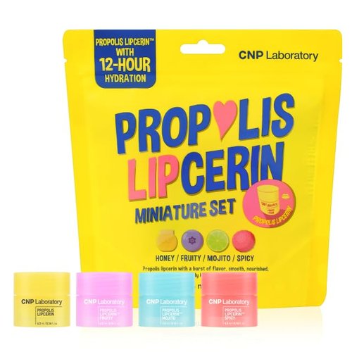 CNP Honey Lip Butter Mini Set - Hydrating Propolis Lip Balm & Mask | 4 Flavors, Travel-Size, 12hrs Moisture