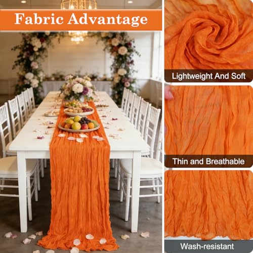 Orange Cheesecloth Table Runner 21×120 Inches - 10ft, Wedding & Event Decor — Variation of THIS listing