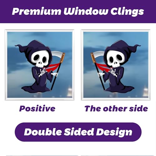 Halloween Window Clings - 9 Sheets Spooky Decorations for Home & Party - Witch Ghost Pumpkin