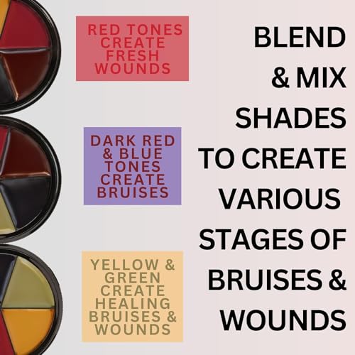 Pro FX Bruise Makeup Wheel - 5 Color Special Effects for SFX, Halloween, Cosplay