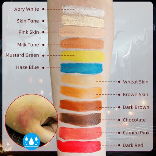 Professional 12-Color Special Effect Makeup Kit with Scar Wax for Halloween & Cosplay