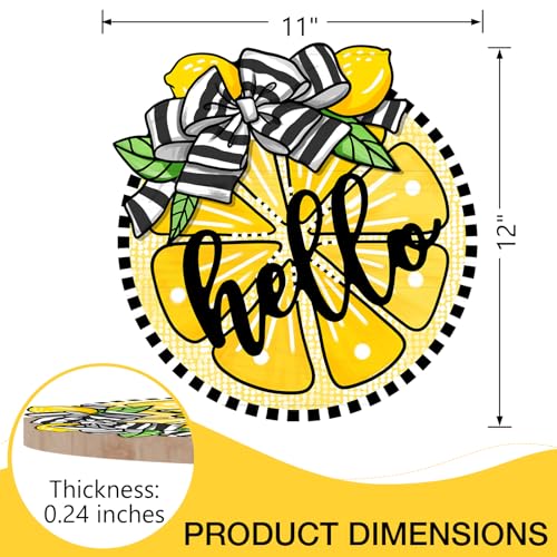 Lemon Front Door Sign - Spring Summer Seasonal Welcome Farmhouse Decor
