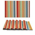 Cotton Placemats Set of 6 - 13x19 Inch Multi Stripe Reversible Table Mats