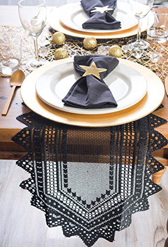 Halloween Black Lace Table Runner 14x72 Inches - Spooky Gothic Table Decor Variation of THIS listing