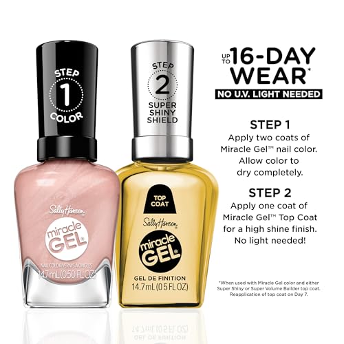 Sally Hansen Miracle Gel Nail Polish Supercharged Glam Show Stop Pearl - 0.5 Fl Oz