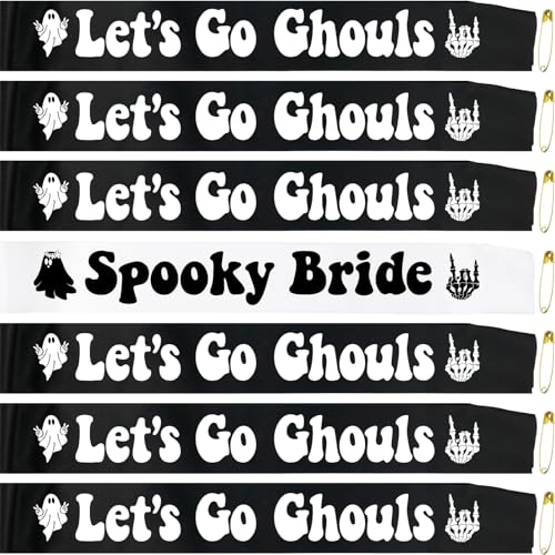 Halloween Bridal Sash Set - Spooky Bride and Bridesmaid Sashes for Gothic Bachelorette Party