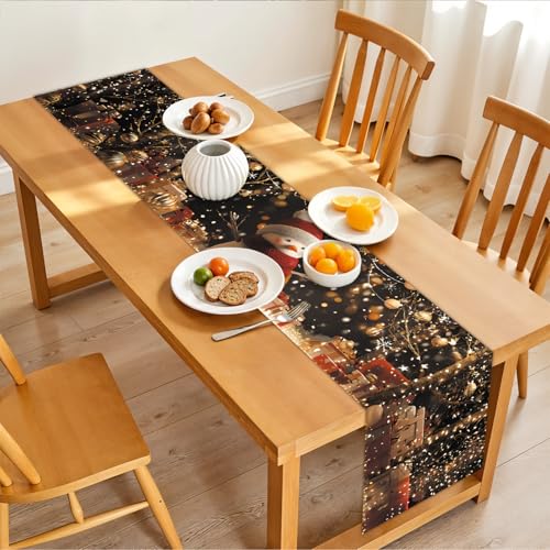 Set of 4 Christmas Snowman and Lights Table Runners & Placemats - Festive Holiday Decor 121