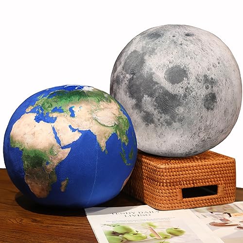 Earth and Moon Plush Pillow Set - 10 Inch Space Plush Toys for Kids & Decor - Variation of THIS Listing