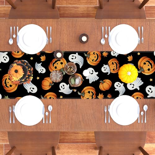 Halloween Table Runner Ghost Pumpkin Decorations 13 x 36 inches - Fall Home Decor