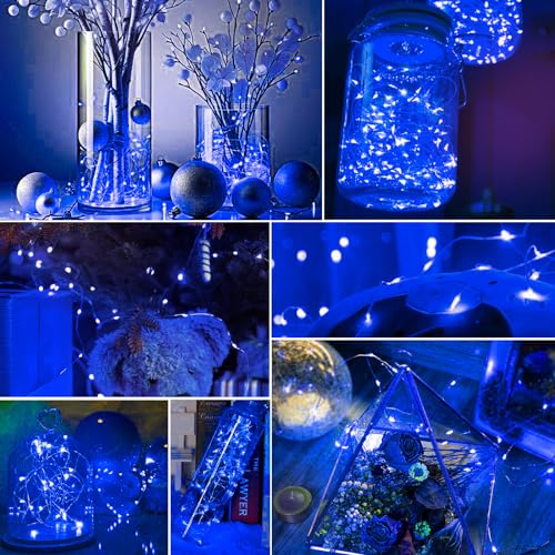Blue Battery Operated Fairy String Lights - 50 Pack, 7ft Waterproof LED Decor