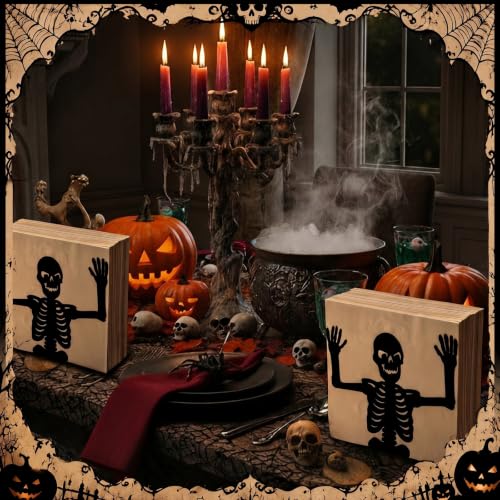 Halloween Skeleton Metal Napkin Holder Gothic Table Decor - Variation of Skeleton