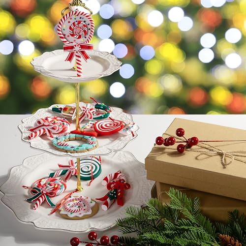 Christmas Lollipop Ornaments Set - 9 Polymer Clay Candy Decorations for Tree & Holiday Decor