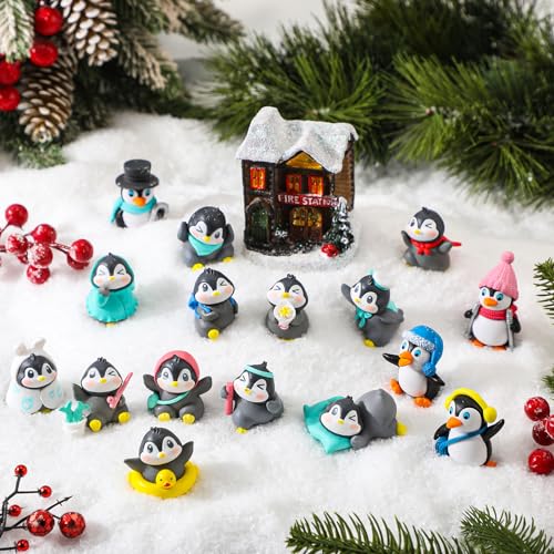Miniature Penguin Figurines Set - 40 Resin Winter Decor & Cake Toppers