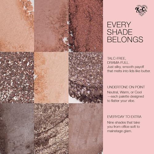 Nude Eyeshadow Palette - 9 Shades for Day & Night Looks - Chic & Naked
